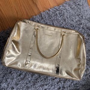 BCBGMAXAZRIA Gold Duffle Bag
